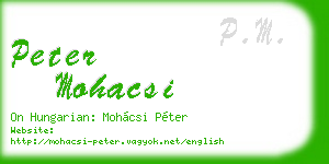 peter mohacsi business card