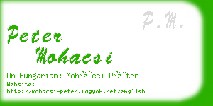 peter mohacsi business card
